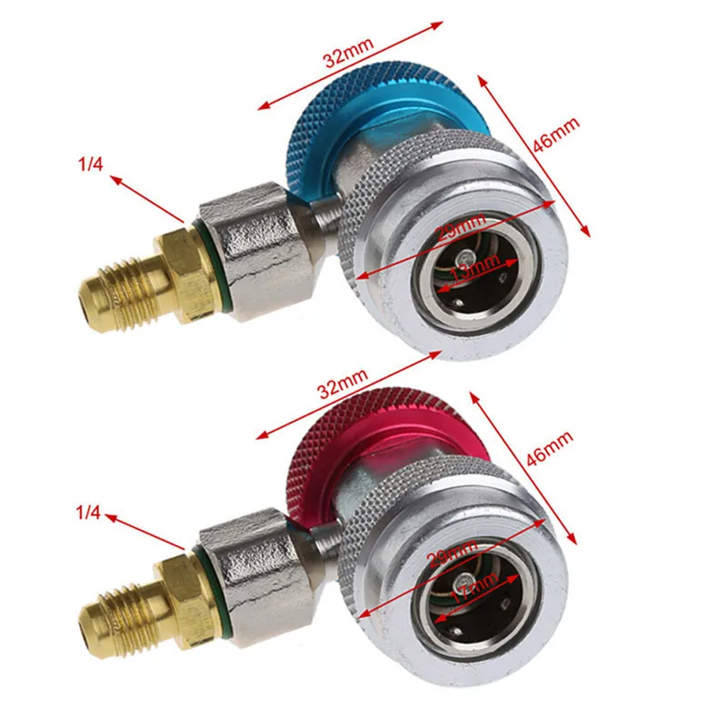 1Pcs Car Auto Freon R134A H/L Quick Coupler Adapters Air Conditioning Refrigerant Adjustable A/C Gauge Set