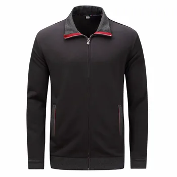

2018 Winter Men's Solid Hoodies Casual Turn-down Collar Sweatshirt Knitting Oversize Cotton Sweat coat Fleece Hoodie
