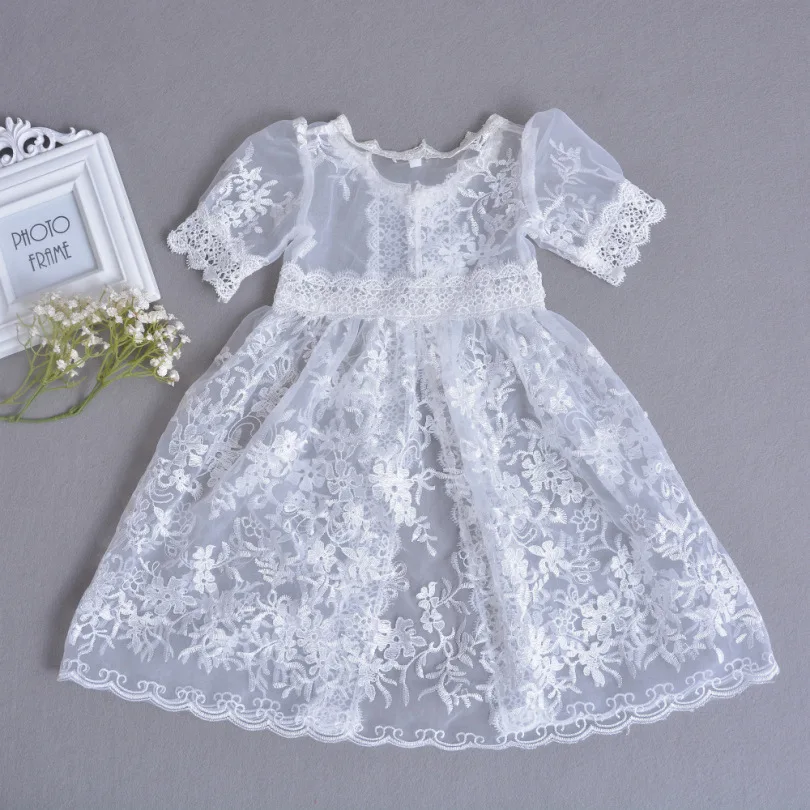 Крестильное платье для малышей 3 предмета в комплекте, платье+ шаль+ ручная работа, платье для крещения на свадьбу, день рождения детское кружевное платье принцессы