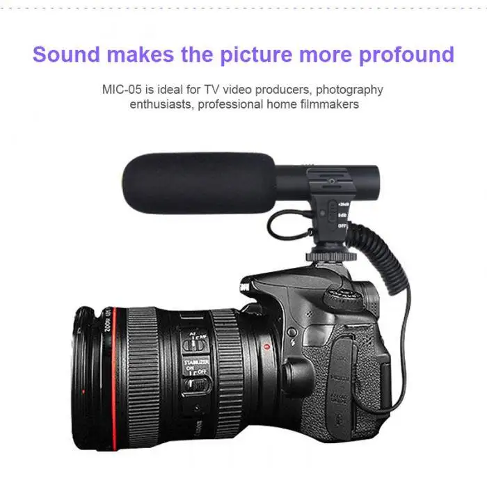 Внешняя DSLR DV камера видеокамера Микрофон для съемки интервью Canon Nikon|Комплекты