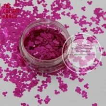 Tcp15 растворителям перламутровый розовый красный Цвета Микки Мышь форма блеск 4.0 мм Размеры блеск для ногтей Книги по искусству макияж