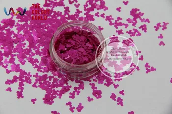 

TCP15 Solvent Resistant Pearlescent Rose Red Colors Mickey Mouse shape Glitter 4.0MM Size Glitter for nail Art makeup