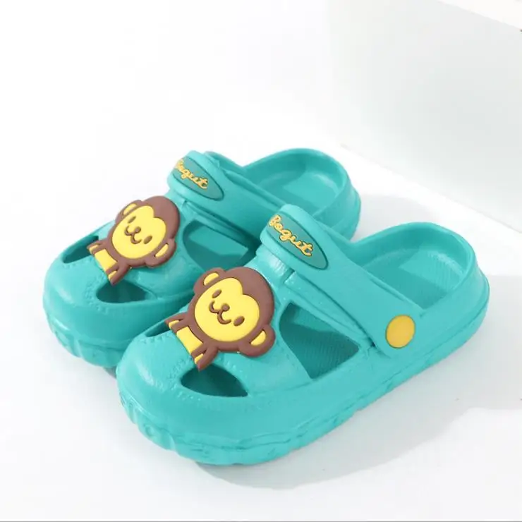 summer Children boys girls EVA Slippers five star Non-slip beach hole shoes different styles 140-180 XQ01 - Цвет: green