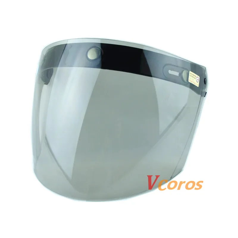 Универсальный viseira bolha 3-Snap Флип регулируемый объектив пузырьковый козырек маска для лица мотоциклетный шлем мото Casco полушлемы - Цвет: light black lens