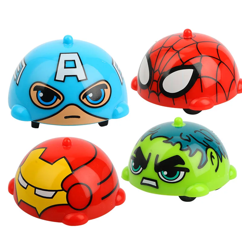 

Avengers Endgame Peripheral Toys Captain America Ironman Battle Gyro 5cm Spiderman Inertial Car Marvel Hulk Car Spinning Top