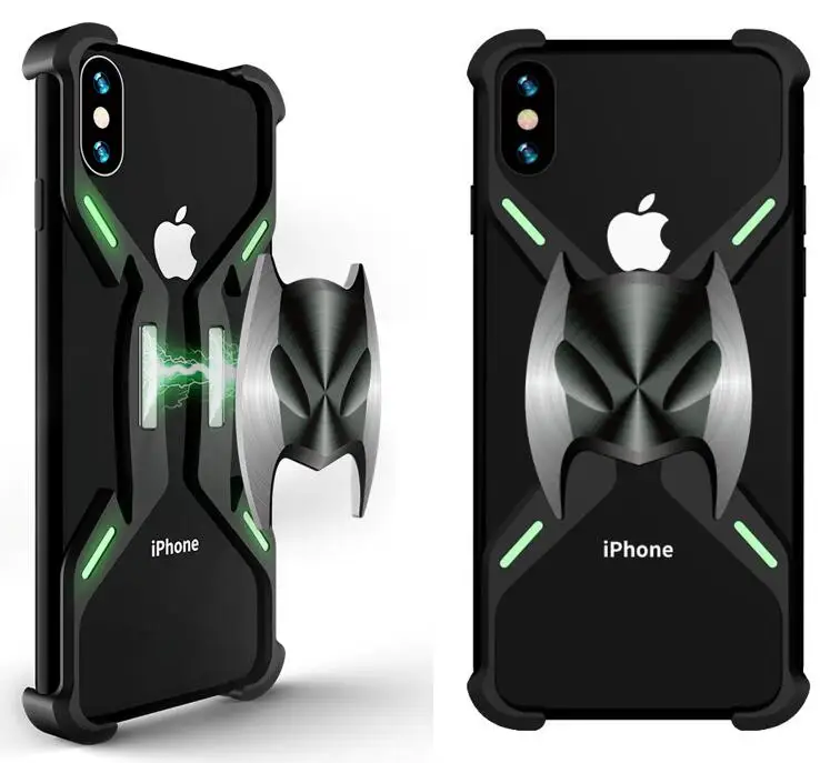 Алюминиевый магнитный светящийся чехол Бэтмен для iPhone 11 Pro XS Max XR X 8 7 Plus SE защитный