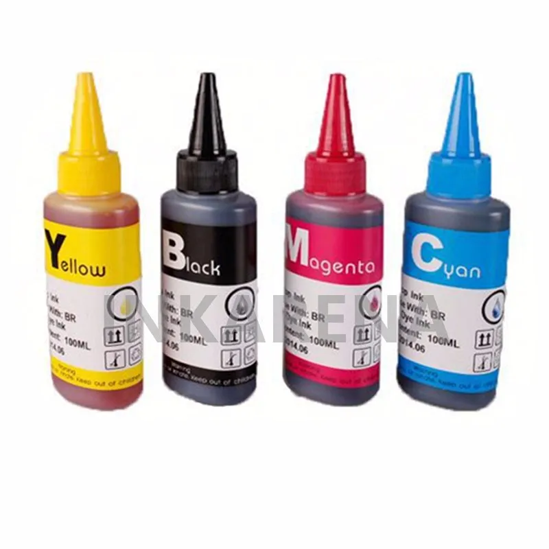 100ml Refill Dye Ink T129 T1291 T1295 for Epson SX525WD SX620FW WorkForce WF 7015 WF 7515