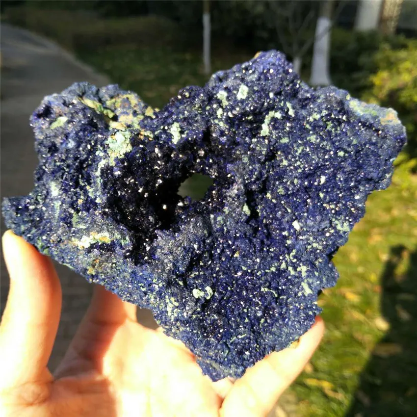 

Raw Azurite Malachite Cluster - Healing Azurite stones-Rough Malachite Mineral Specimen Sparkling Blue Azurite crystals Gift