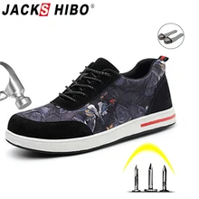 JACKSHIBO/Мужская защитная обувь; дышащая обувь для работы в Аква; Уличная обувь с прокалыванием и стальным носком; строительные защитные сапоги; обувь
