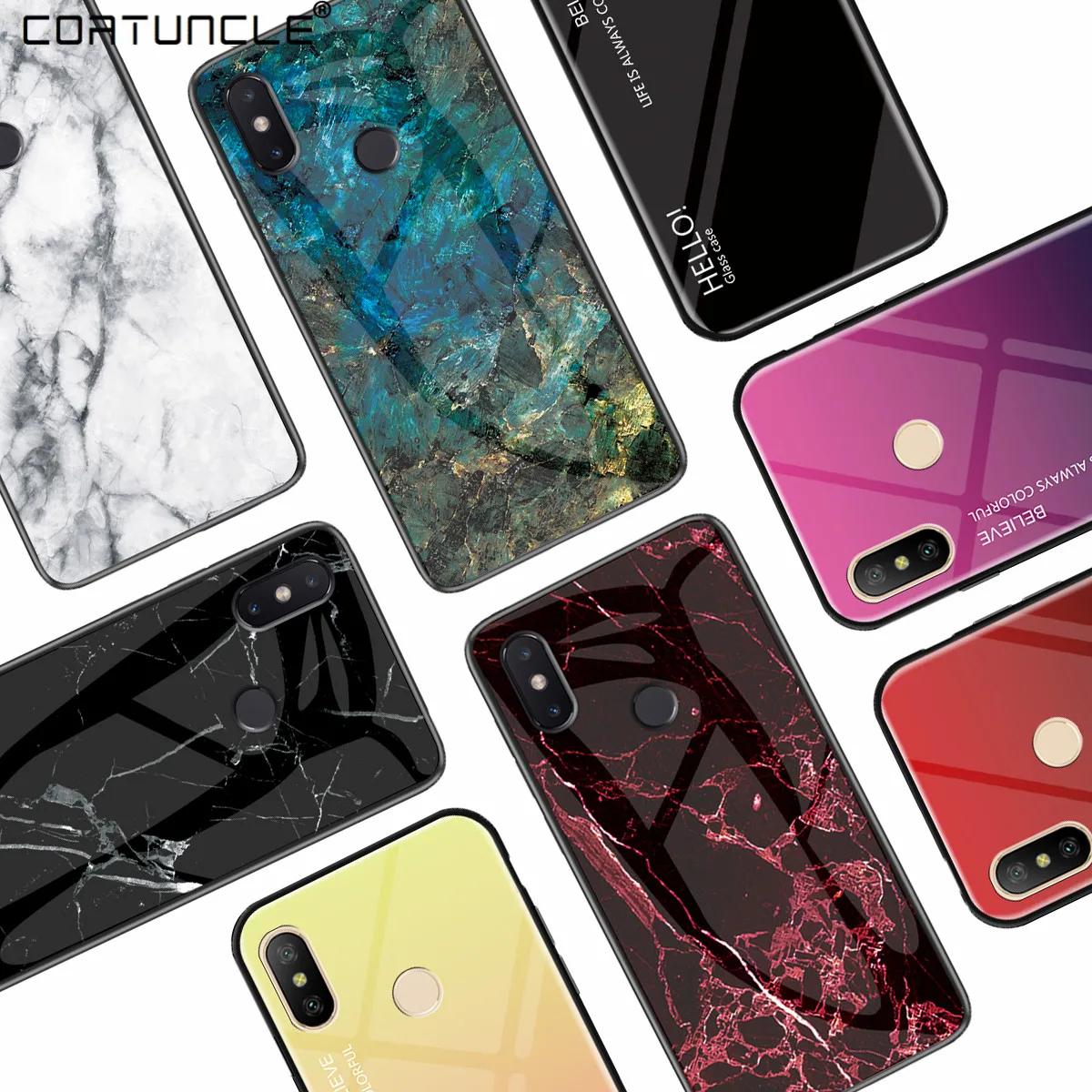 

Marble Hard Tempered Glass Case Xiaomi Redmi Note 4X Case Gradient Protective Back Cover For Xiaomi Redmi Note 4 4X Phone Case