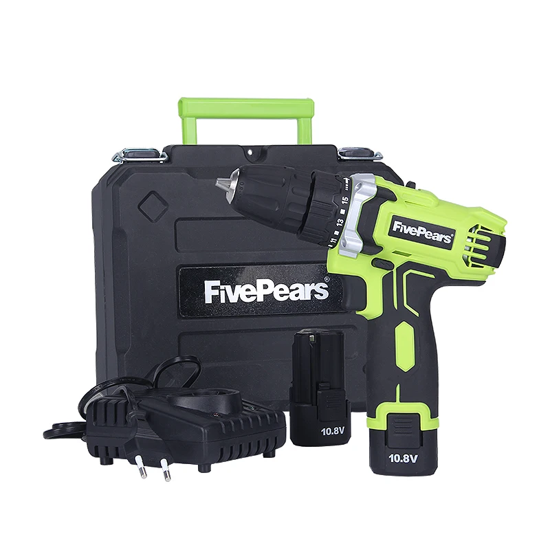 

Fivepears 10.8-Volt DC Lithium-Ion Battery 10mm 2-Speed Electric Cordless Drill Mini Screwdriver