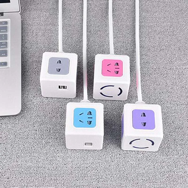 Расширенный разъем питания Китай к CN/US/EU/UK Plug Magic Cube Розетки конвертер с 2 USB порты и