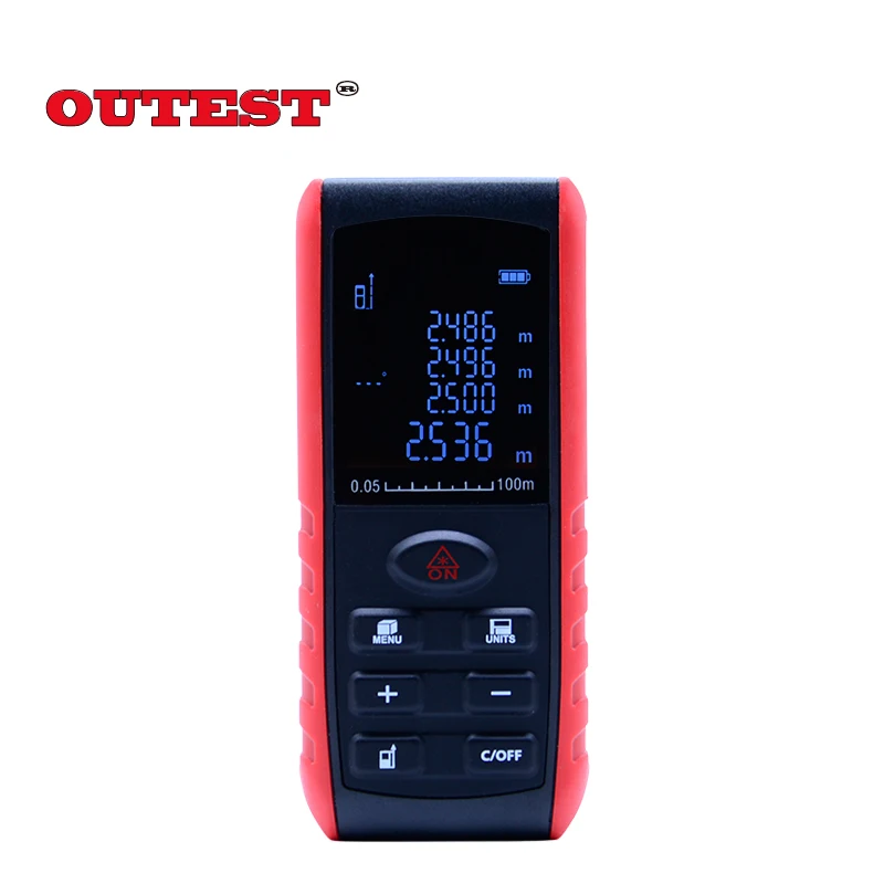 

OUTEST 100m/328ft Rangefinder Digital Laser Distance Meter Range Finder Measure Area Volume Measurement with Angle Indication