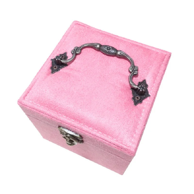 Бархатная шкатулка в стиле принцессы, Высококачественная шкатулка для ювелирных изделий, трехуровневая коробка для хранения колец, маленькая Подарочная коробка для женщин