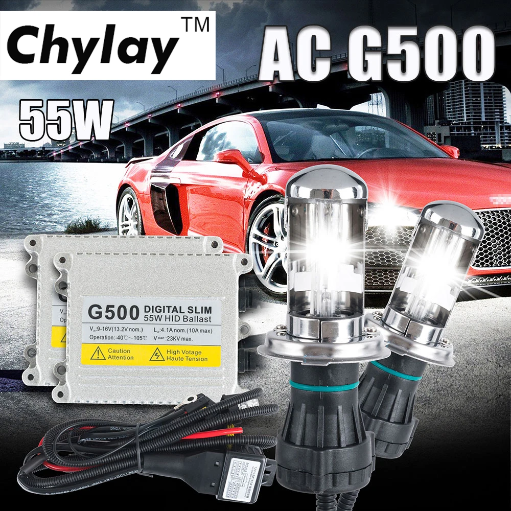 1 set h4 xenon lamps kit G500 hid conversion kit xenon h4 3 bi xenon