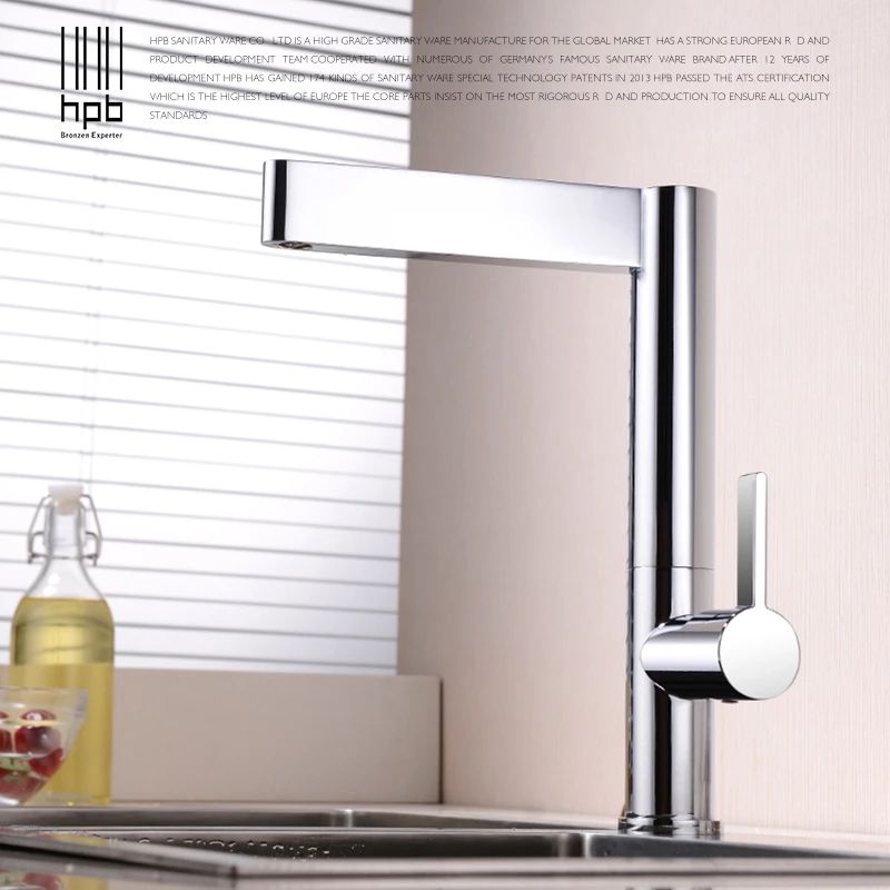 HPB Brass Kitchen Faucet Mixer Tap Deck Mounted for Sink or Basin Single Handle Single Hole