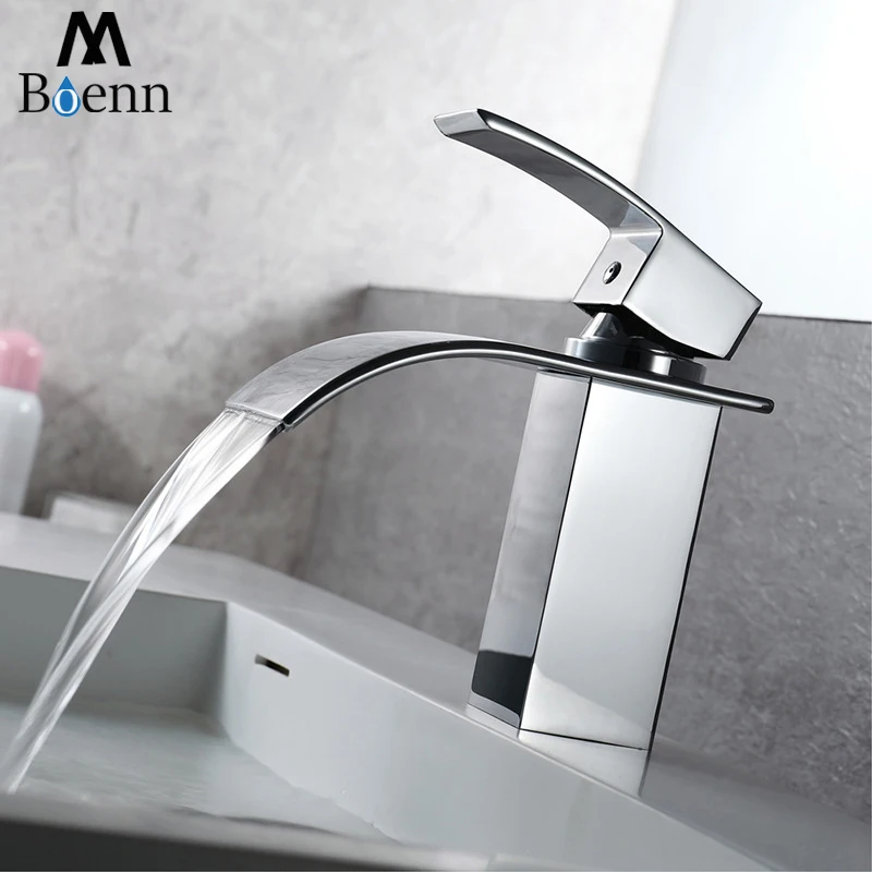 Bathroom Basin Sink Faucet Waterfall Chrome Polish Single Handle Single Hole Mixer Tap Deck Mounted Basin Taps Bathroom Basin Sink Faucet Waterfall Chrome Polish Single Handle Single Hole Mixer Tap Deck Mounted Basin Taps