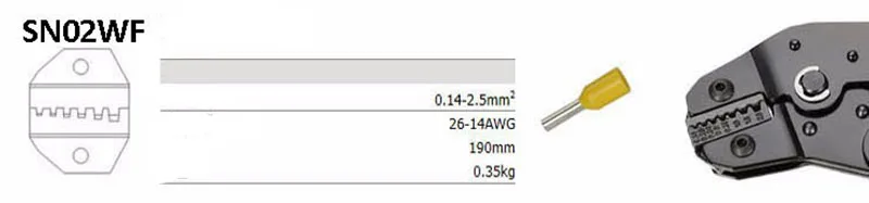 0 14 2.5mm2 челюсти мини Европейский стиль SN02WF матрицы наборы для SN обжимные
