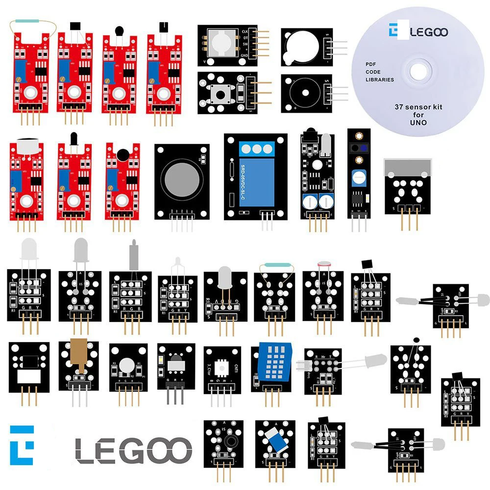 37-в-1 Сенсор модуль для Arduino UNO R3, Мега, NANO с подарком