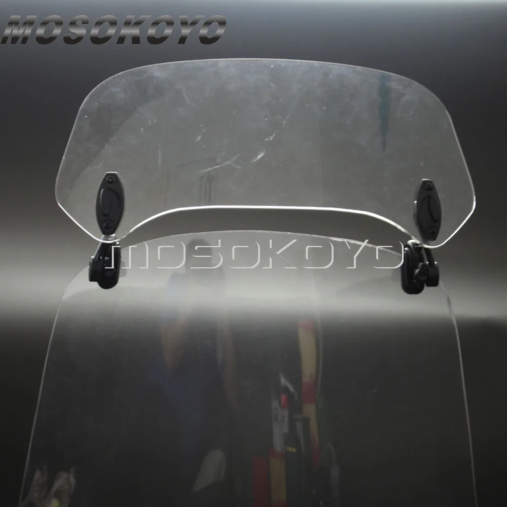 Прозрачный мотоцикл расширение Тур ветер экран спойлер Регулируемый дефлектор потока добавить на лобовое стекло для Triumph Aprilia Honda