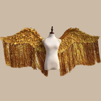 

Beautiful silver Angel feather wings Fashion show photo shooting props gold wings EMS free shipping