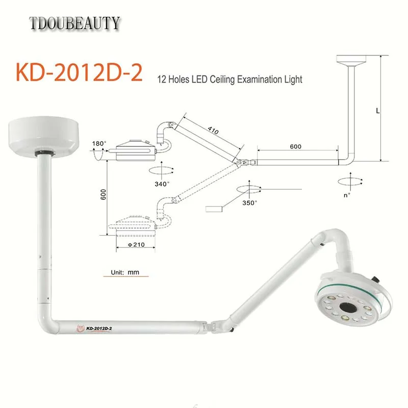 TDOUBEAUTY 36 Вт KD-2012D-2 потолочный светодиодный Хирургический медицинский светильник для осмотра, бестеневая лампа, светильник для лечения животных в офисе