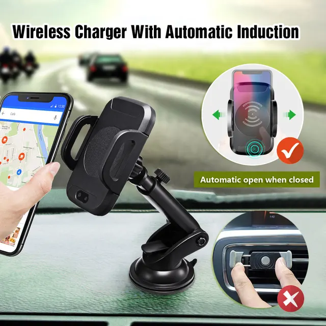 Qi Car Wireless Charger For iPhone X 8 8 Plus Samsung S8 S9 Pop Automatic Infrared Sensor Wireless Charger Sockets Phone Holder