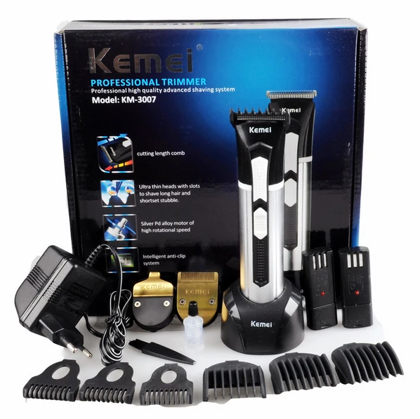 KEMEI 3 IN 1 Professional Rechargeable Electric Hair Trimmer Hair Clipper Professional Men and Baby Hair Cutting Machine KM-3007