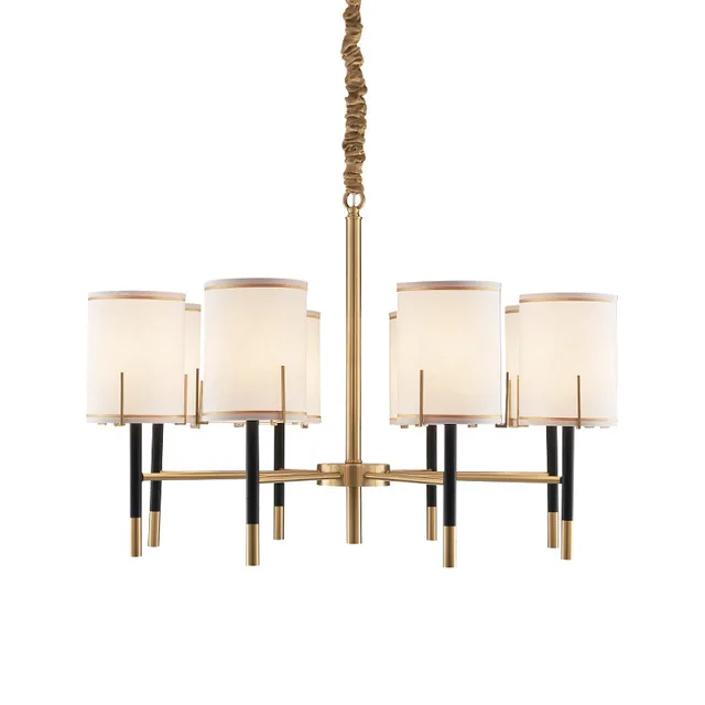 

American LED Modern Chandelier Lighting style living room /bedroom/hotel suspension light 6/8 head Kupfer lamp