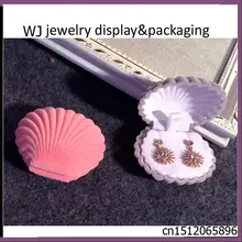 60 шт. качество ювелирных изделий бархата Коробки раковины кольцо упаковку кулон держатель серьги шпильки Органайзер подарок Цепочки и ожерелья Чехол