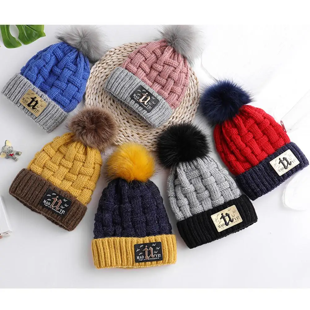MISSKY/комплект теплой вязаной шапки с помпоном и шарфом для детей; осенне-зимняя одежда