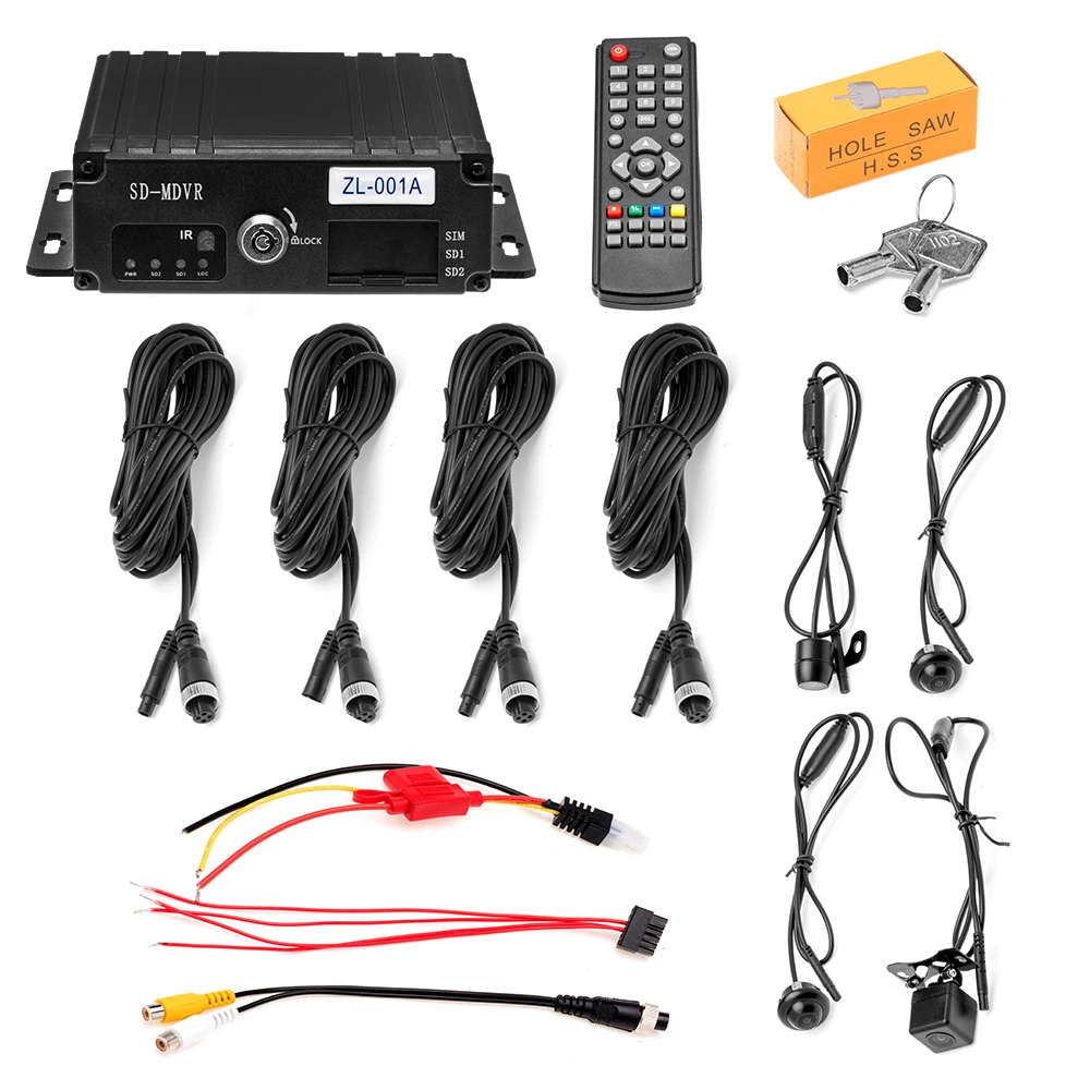 AMPrime 4 CH 1080P Full HD Автомобильная камера DVR 360 объемный вид с птичьим видом панорама