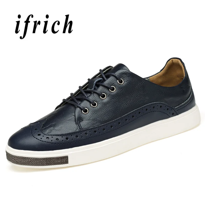 

Popular Casual Footwear Men Youth Blue Black Brogue Shoes Male Comfortable Flats Shoes Men Wearable Anti-Slip Walking Shoes Men