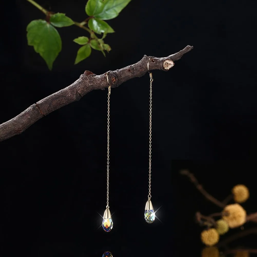 LEKANI кристаллами от Swarovski капли воды многоцветный цвет кулон длинные висячие