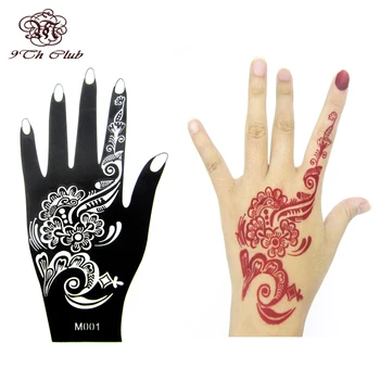 

1pcs Henna Hand Tattoo Stencil,Flower Glitter Airbrush Mehndi Henna Tattoo Large Templates Stencils For Body Paint 20*10.5cm