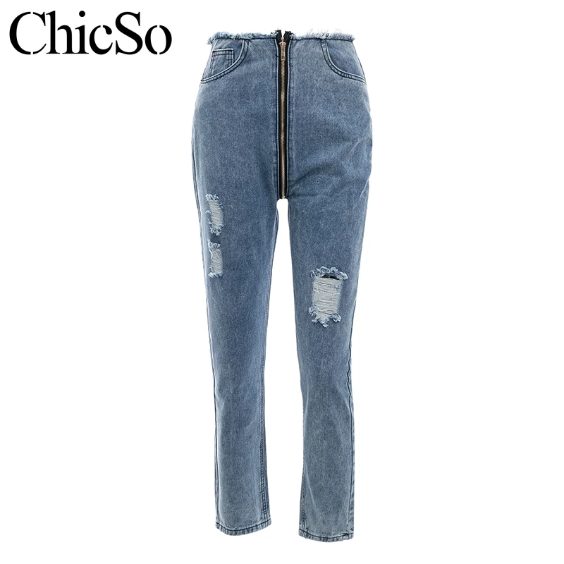MissyChilli Sexy long back zipper jeans Women ripped high waist jeans denim pants Autumn winter casual streetwear jeans female MissyChilli Sexy long back zipper jeans Women ripped high waist jeans denim pants Autumn winter casual streetwear jeans female