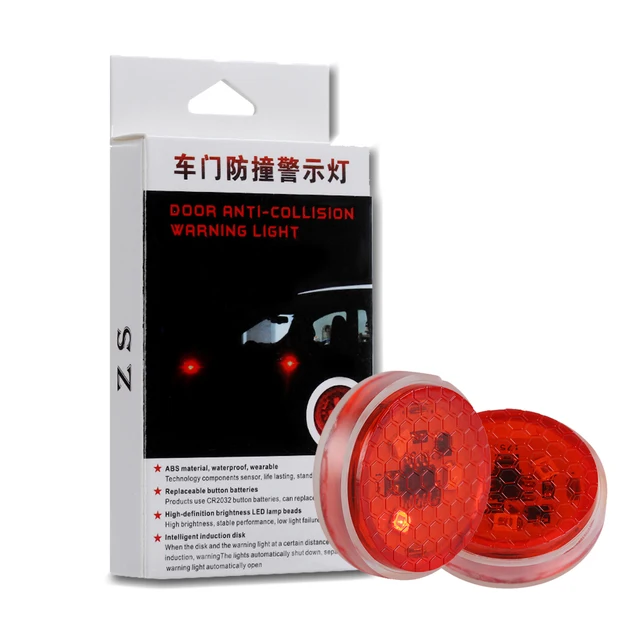 Us 2 23 2pc Universal Wireless Anti Collid Light Car Door Opening Warning Led Lamp Red Safely Magnetic Flash Kit In Decorative