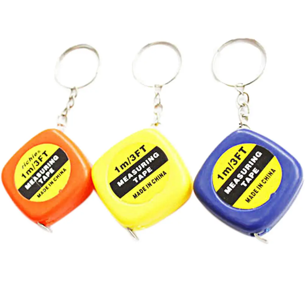1M Tape Measures Keychain Key Ring Easy Retractable Measure Pull Ruler Color Random Measuring Tools | Дом и сад
