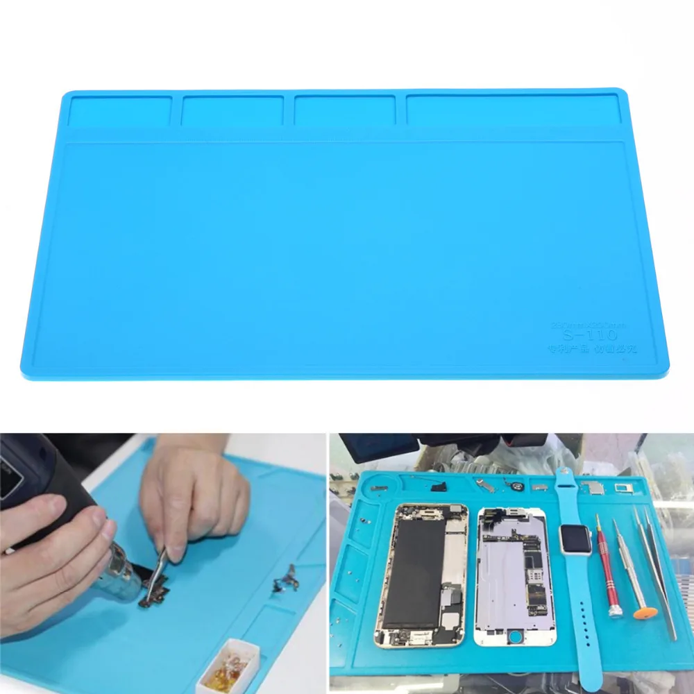electric soldering irons 28x20 cm high quality BGA Heat Insulation Silicone Soldering Pad Repair Maintenance Platform Desk Mat for phone repair electric soldering irons