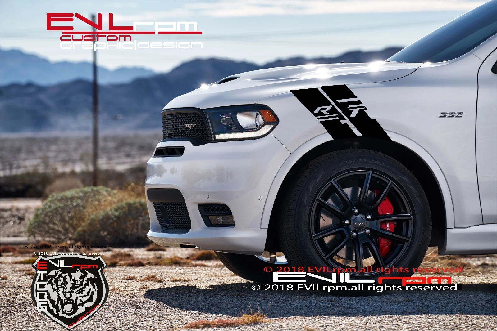 

For Two Side fender vinyl decal hash custom kit for DODGE DURANGO R T MOPAR HEMI
