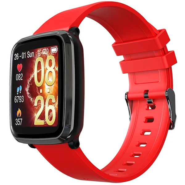 Умные часы для бега, ЭКГ PPG, пульсометр, кровяное давление, часы для мужчин, IP67, водонепроницаемые спортивные часы, фитнес-трекер, умные часы - Цвет: Красный