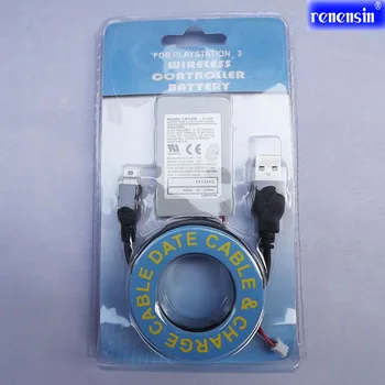 

10pcs LIP1359 Replacement Battery Power Supply + USB Data Charger Cable Cord Pack for sony PS3 wireless Controller good working