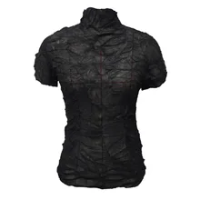 Changpleat Новая черная сексуальная перспективная женская футболка Miyak плиссированная водолазка дизайн короткий рукав женские футболки топы Tide