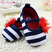 Для новорожденных; для маленьких девочек; для малышей; милые; в полоску; с цветами; для малышей; обувь для первых шагов; с мягкой подошвой; для детей девочек малышей; весенняя обувь; для детей
