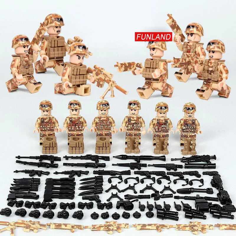 

Modern military Operation Red Sea brickmania figures building block army forces minifigs weapons gun bricks toys for boys gifts