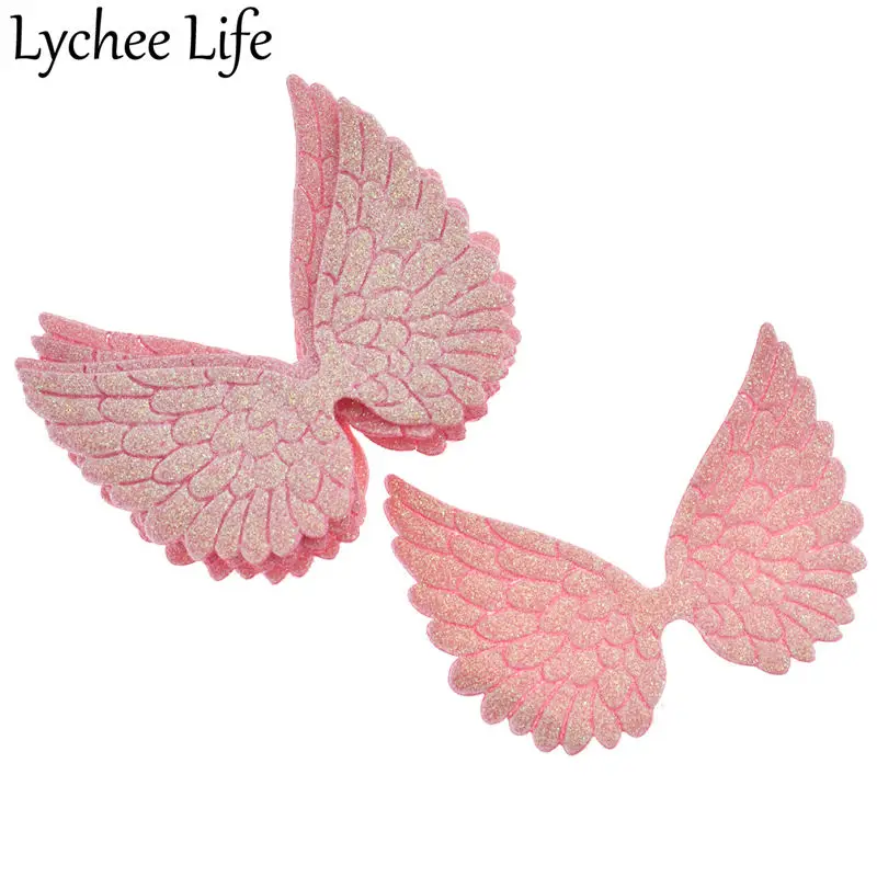 Lychee Life, 10 шт., блестящая ткань, крылья ангела, ПУ, праздничное украшение, сделай сам, вечерние, для клуба, дома, подарки, торт, фото, коллекция, Новое поступление