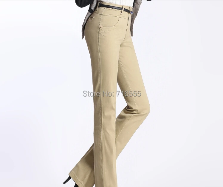Осень Весна Повседневные длинные прямые женские брюки с высокой талией тонкие хлопковые Большие размеры женские брюки jdx0405