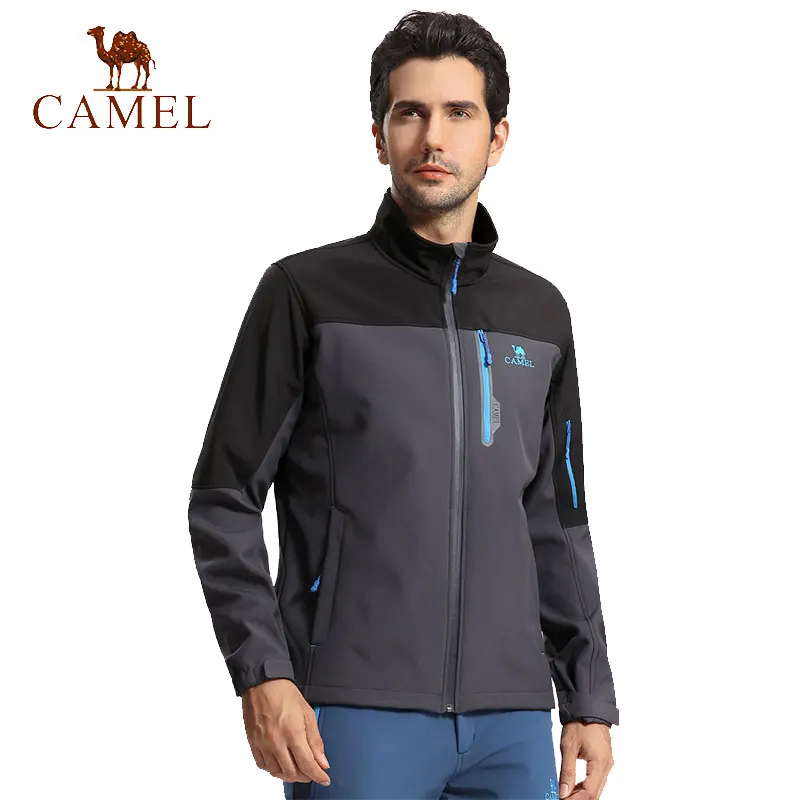 

CAMEL Spring Autumn Mens Softshell Hiking Jackets Male Outdoor Camping Trekking Climbing Coat For Waterproof Windproof