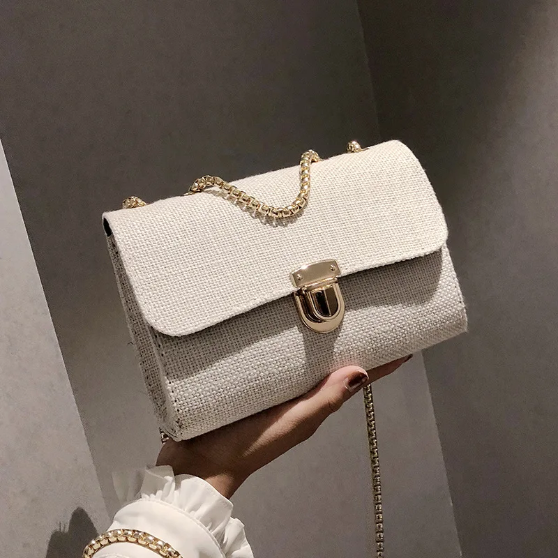 

Bag Korean Version of The New Chain Small Square Bag Shoulder Messenger Bag Fashion Lock Buckle Handbag