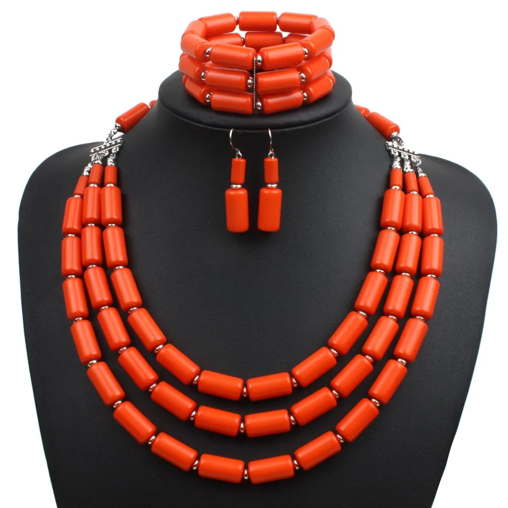 

Fashion Acrylic Accessories Supply Jewelry Beads Handmade Beaded Three-Piece Multilayer Necklace Set For Women Bohemia Wholesale